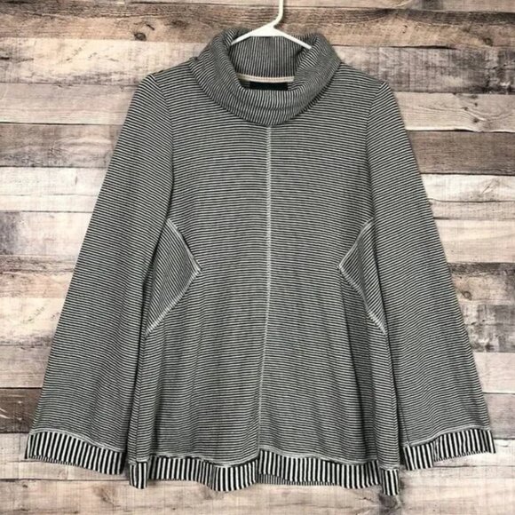 Anthropologie Maeve Tunic Size Small Striped Stretch Knit Turtleneck - Picture 1 of 8